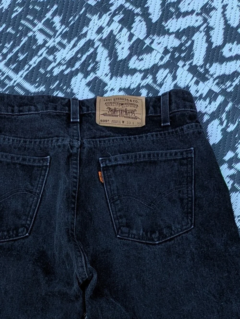Vintage Levi's 505 Orange Tab Jeans - 33 X 32 Dark Wash Straight Leg - USA Made
